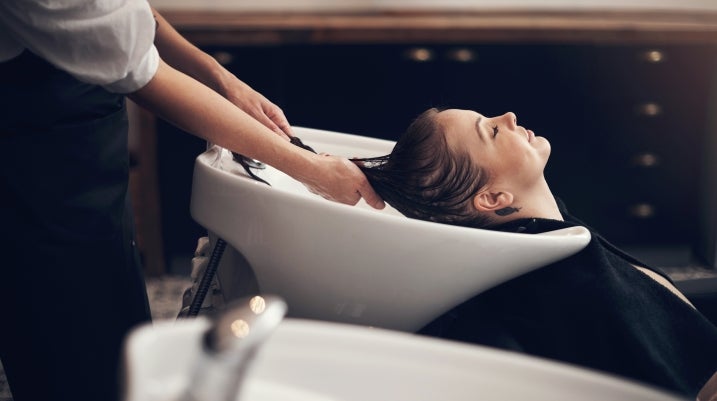 Woman at a hair salon