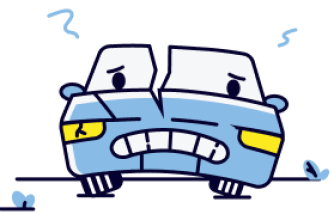 An illustration of a broken car.